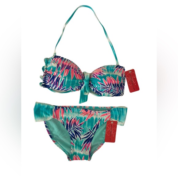 Gossip Other - Gossip Palm Tree Print Bikini Bottoms S/Top M NWT Women’s